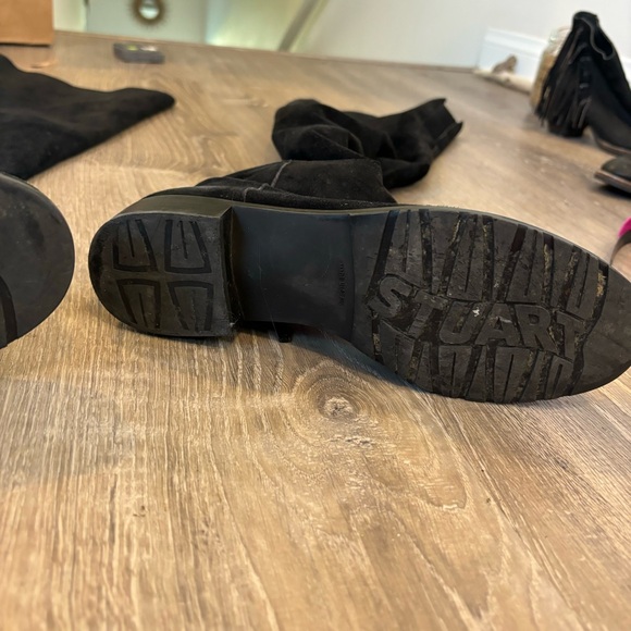 Gently used black suede Stuart Weitzman Hilo thigh high boots - Picture 8 of 11